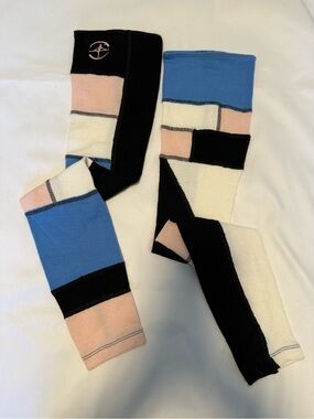 NWOT! Wear Moi Dance Leg Warmers Colorblock -Blue, Pink, Black, White- XS/S